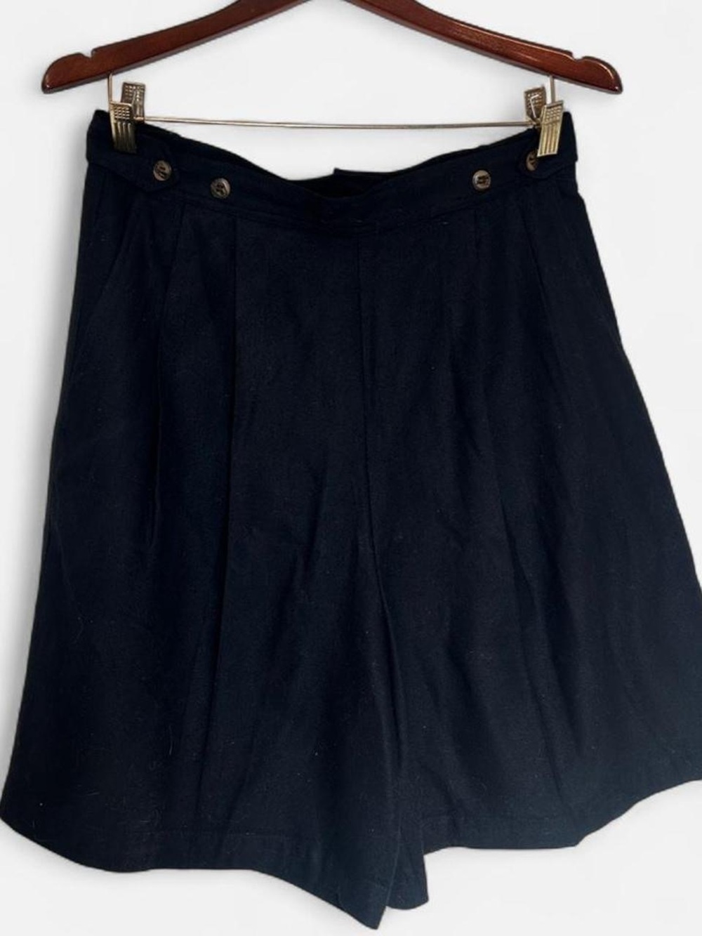 Vintage 100% Silk Black Trouser Shorts